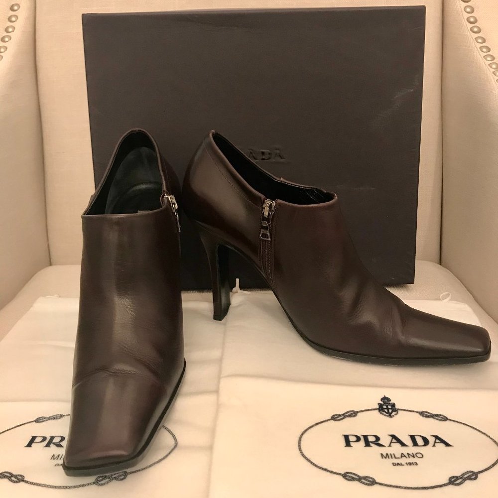Prada Leather Ankle Boots